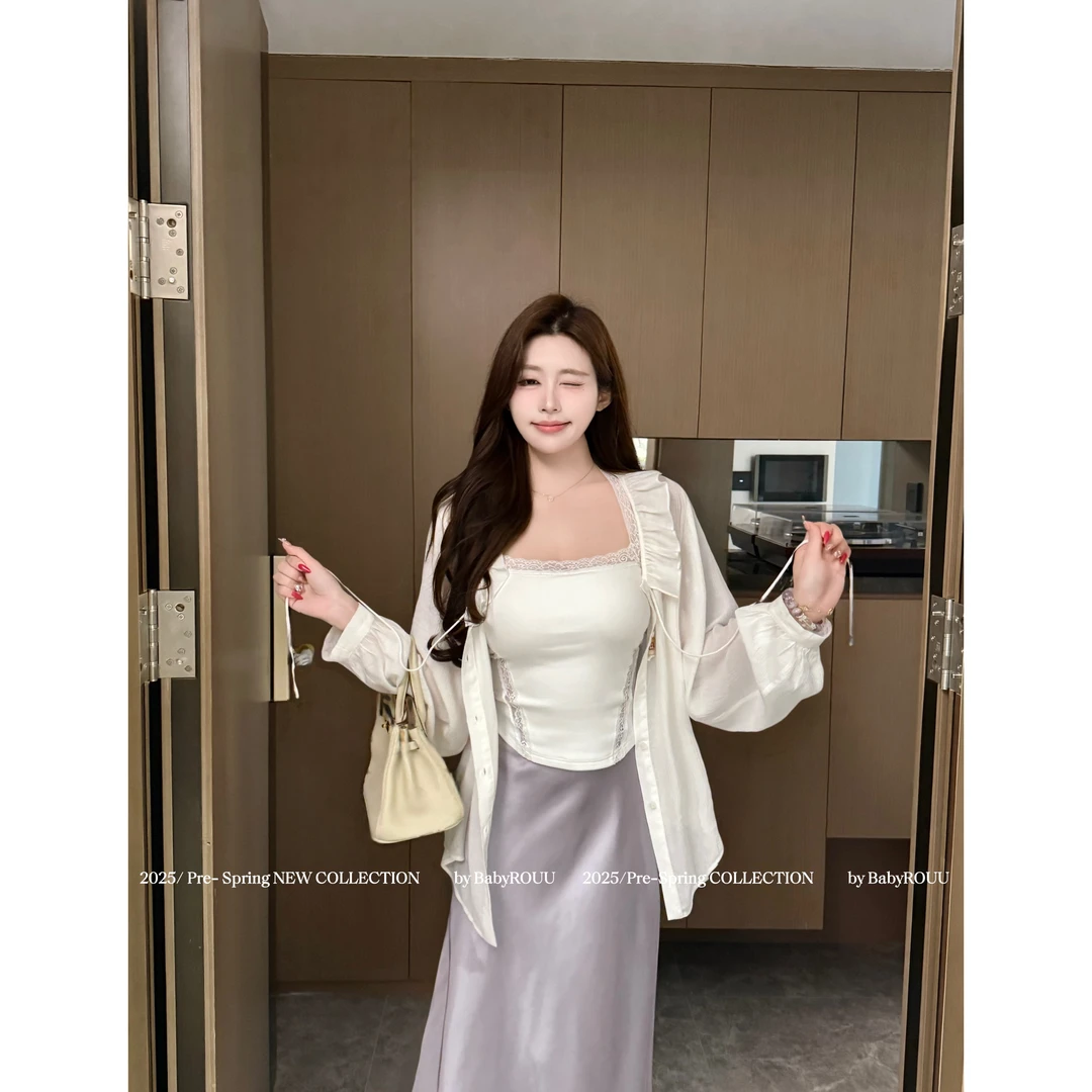 【现货】温与柔【流光汤汤裙】好心水的显瘦吊带灵动缎面鱼尾裙套装