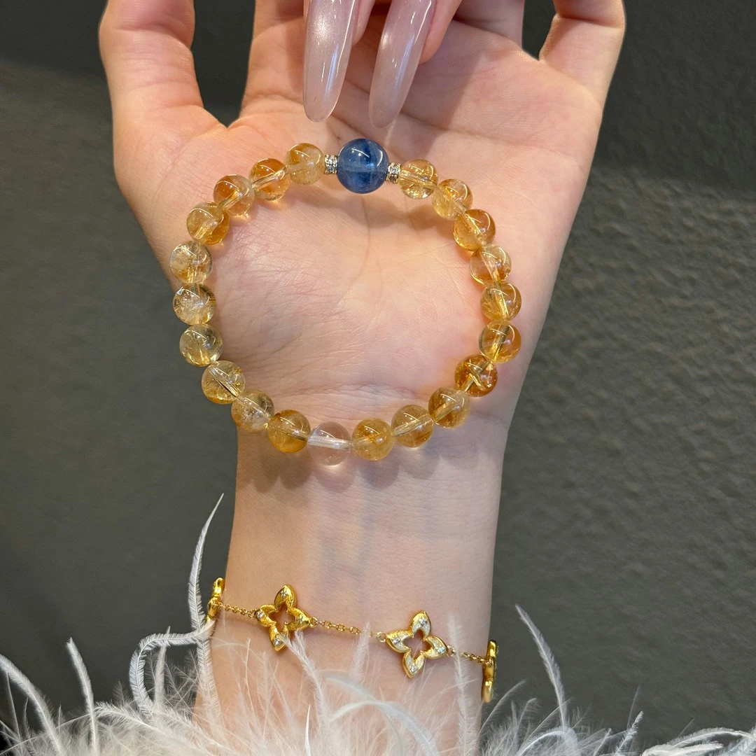 【硕果累累】8mm黄塔晶原创设计感天然水晶手串女高级感Y335