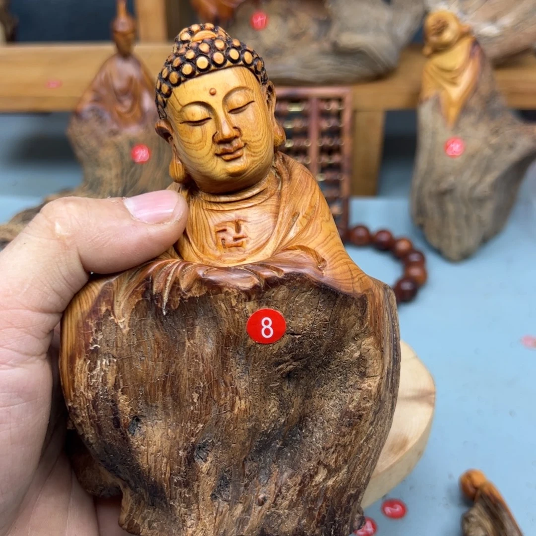 周***木崖柏木摆件手把件