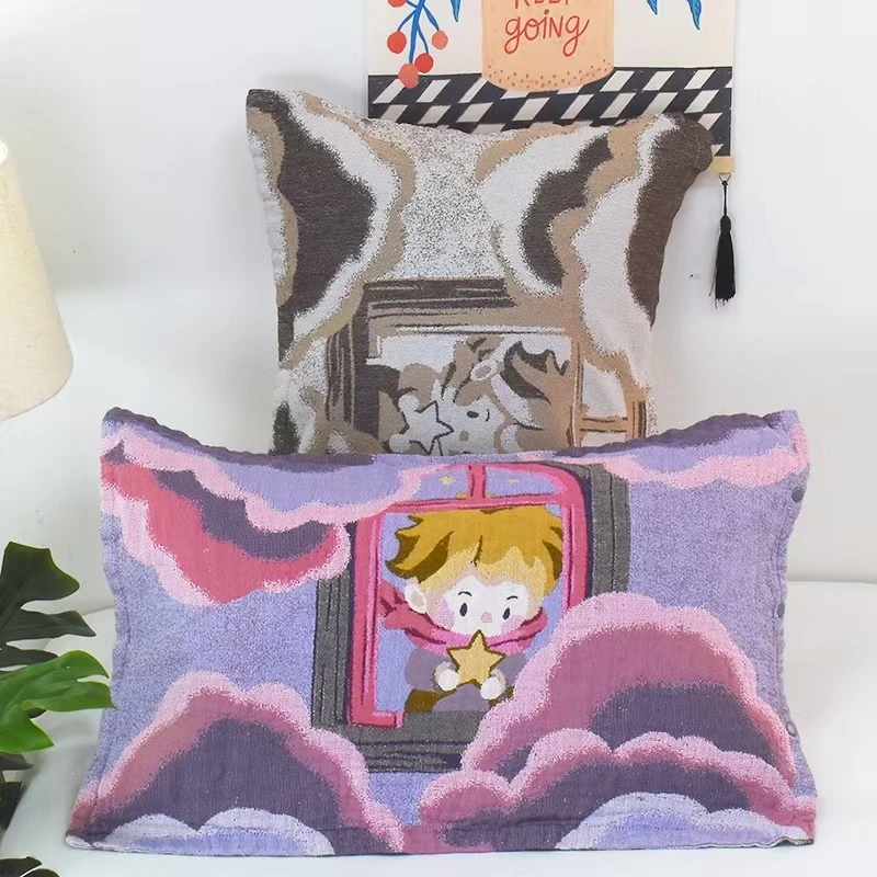 暗扣款纯棉8层纱布成人单人枕套一对两条装加厚