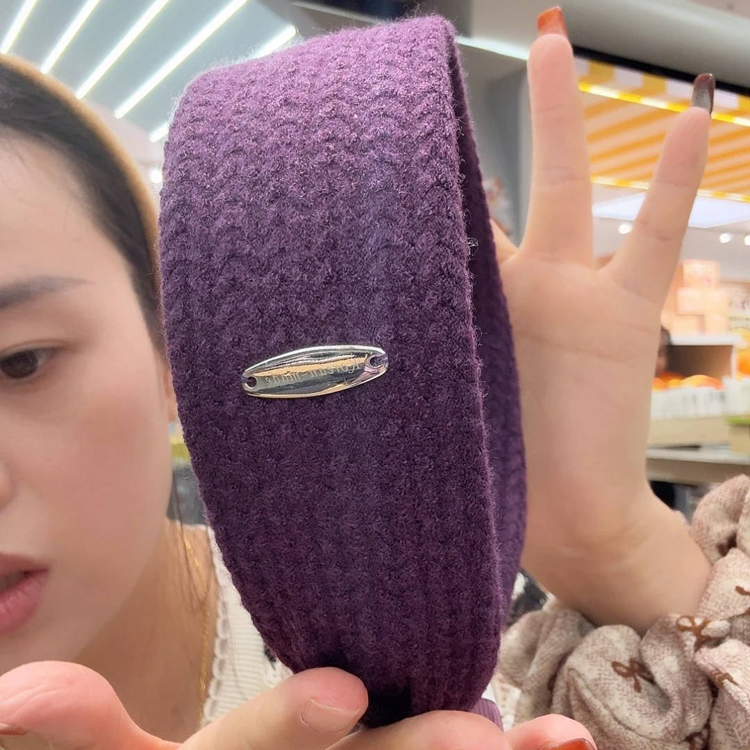 皮质铁合金紫色针织发箍24