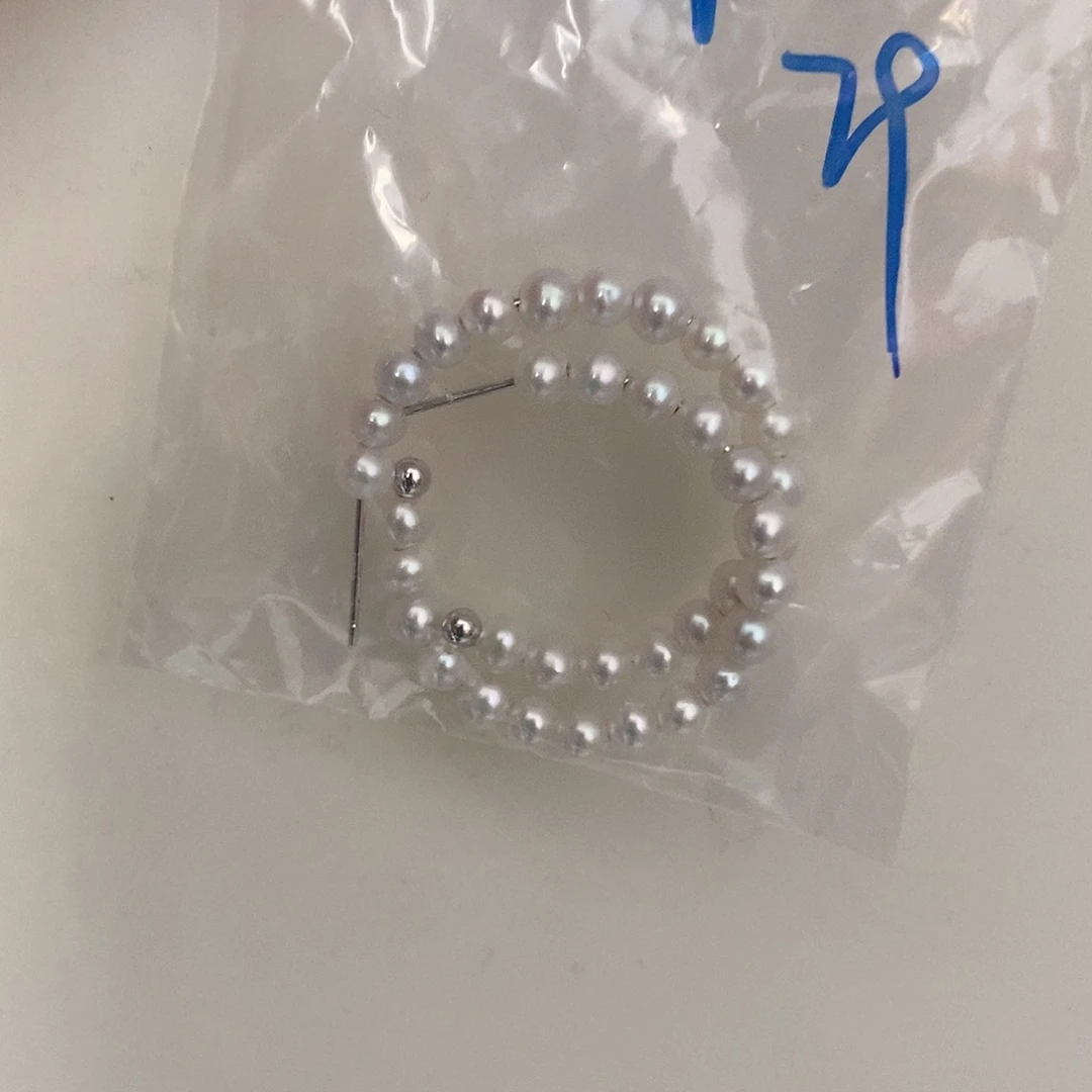 银S925镶嵌耳饰淡水珍珠