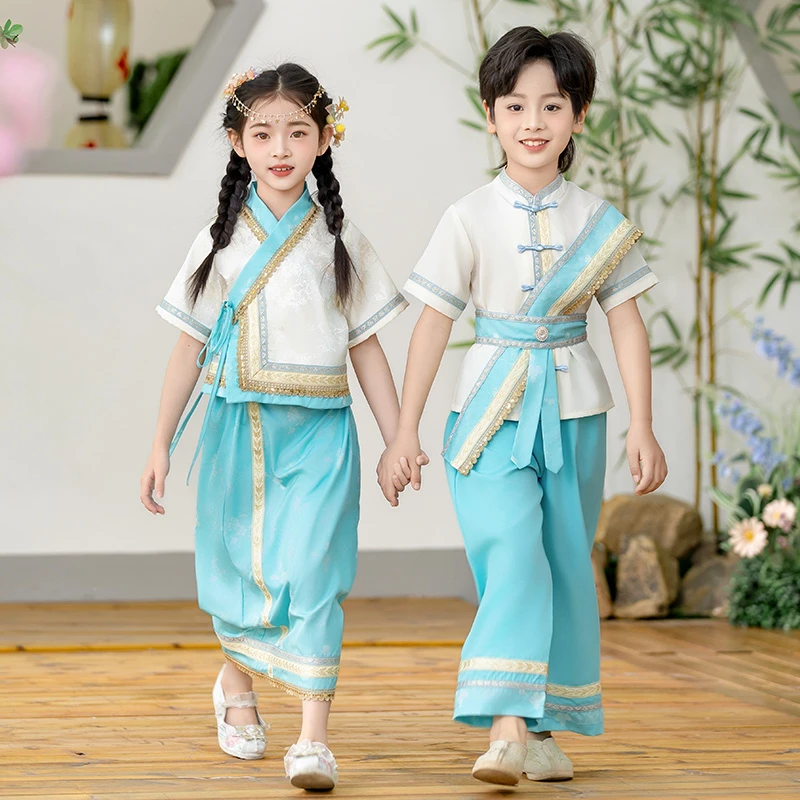 男女宝宝三月三广西壮族少数民族服饰傣族中国风幼儿园六一表演服