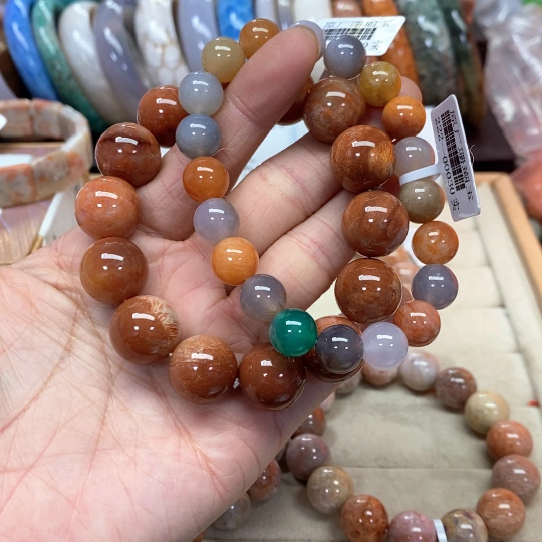 硅化珊瑚（珊瑚玉）手链未镶嵌戴*378