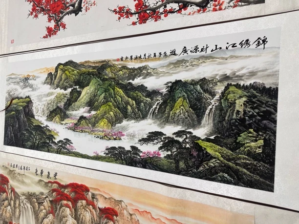 锦绣山河财源广进山水卷轴挂画2.8✖️96