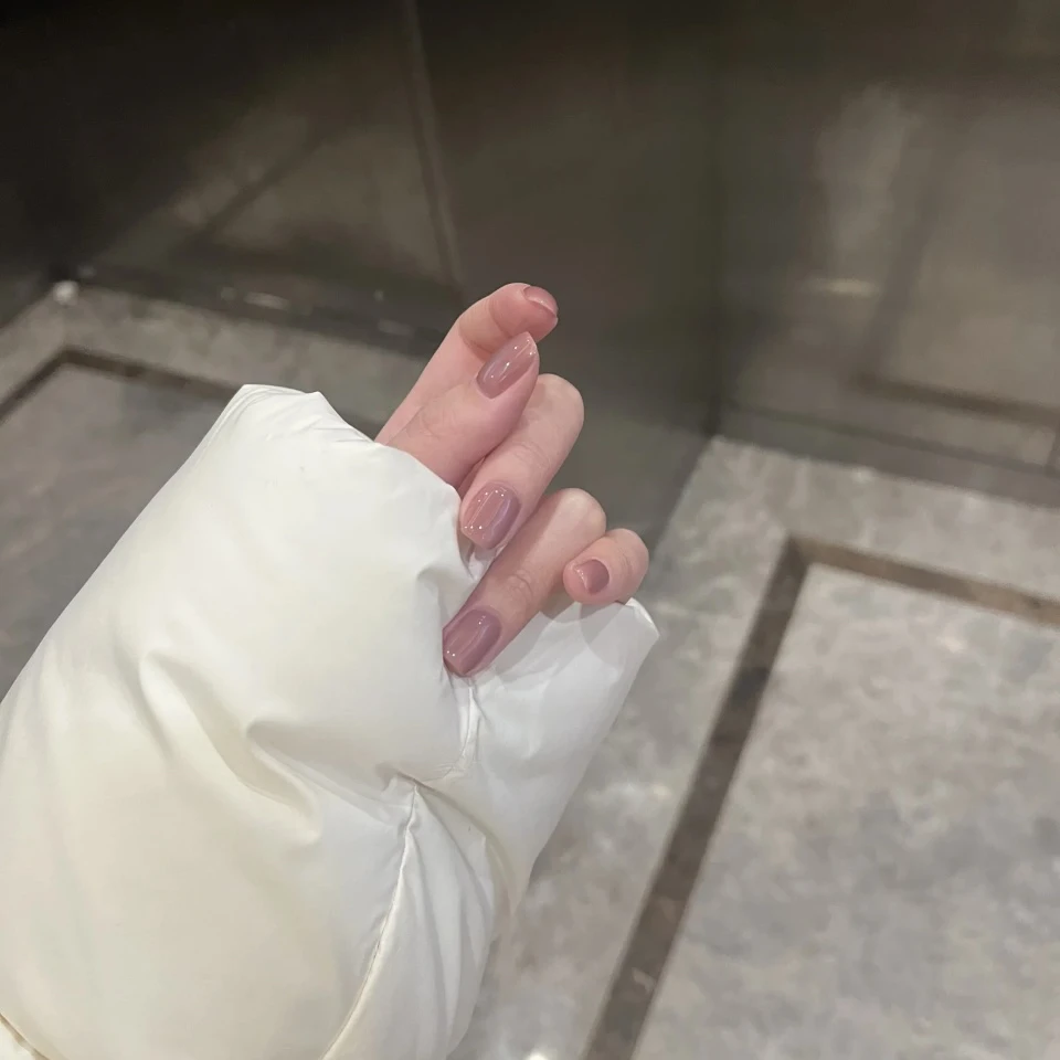 【豆沙色美甲】纯手工纯色穿戴甲高级气质优雅温柔淑女系美甲甲片贴