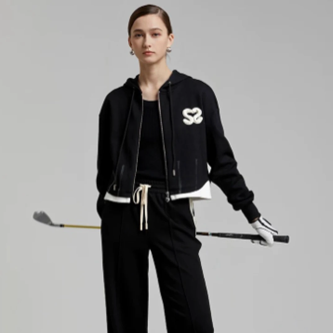 圣可尼新运动风黑色外套S102317MF