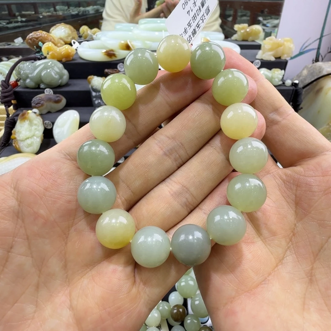 和田玉未镶嵌手串新疆和田玉手串卡14