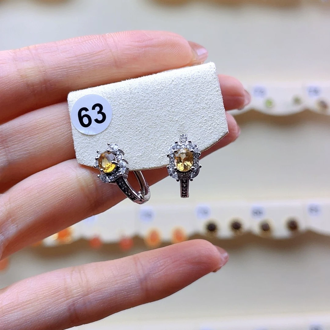 高***爷水晶耳饰银S925镶嵌