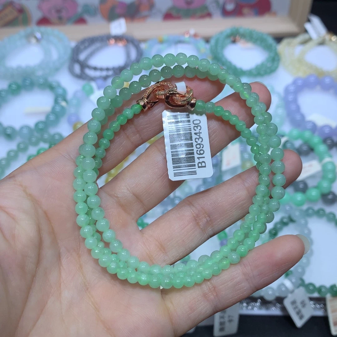 翡翠未镶嵌手链天然