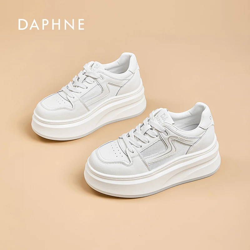 达芙妮小白鞋女2025秋季新款小个子厚底增高板鞋时尚运动休闲鞋