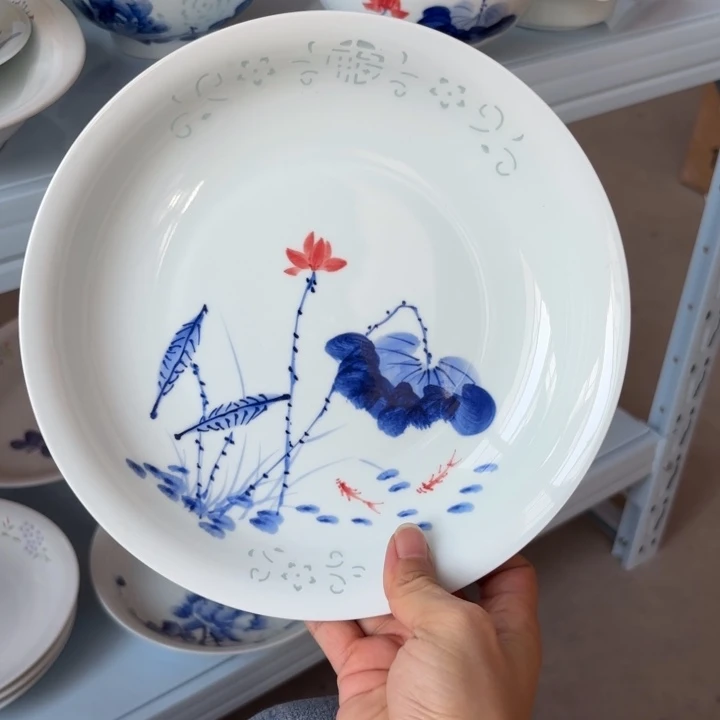 青瓷景德镇陶瓷盘子两个