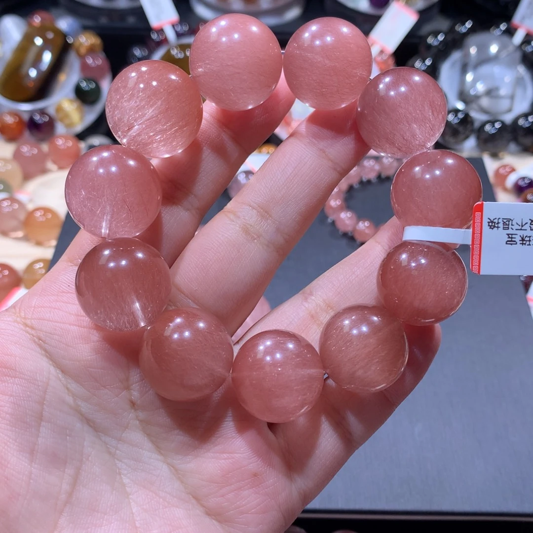 水晶未镶嵌手链粉兔毛手链19-21左右