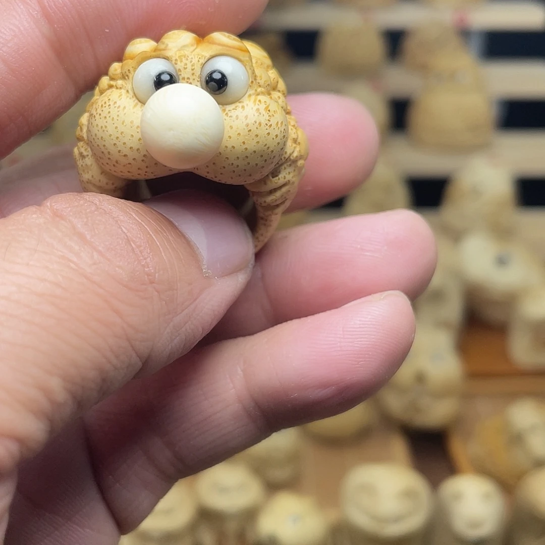 别***觉竹竹根雕戒指手把件
