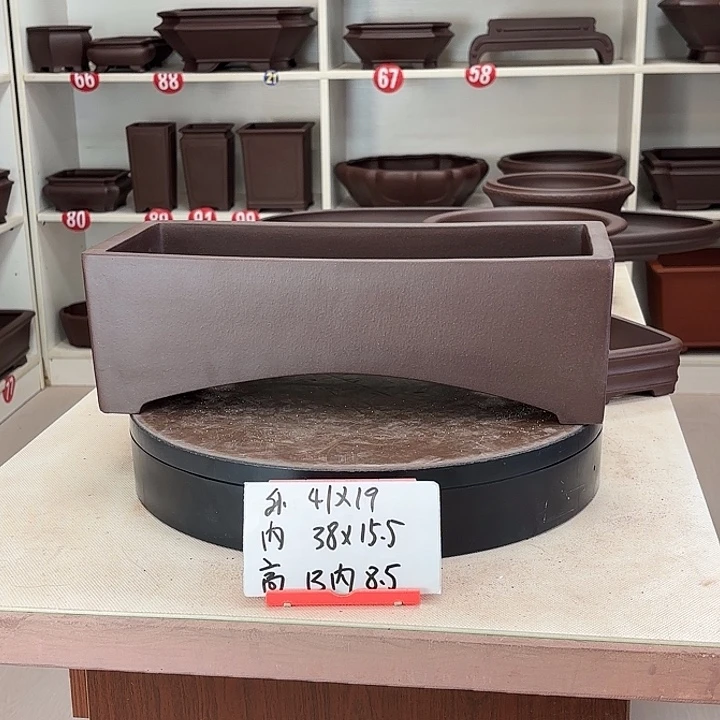 紫砂花盆过桥条盆大