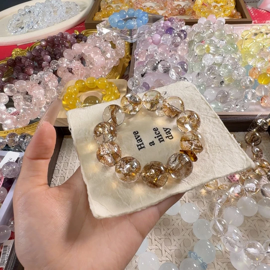 哒***妞未镶嵌手链水晶金箔18