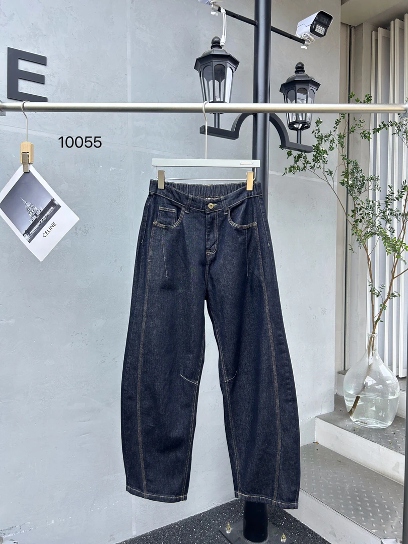 宫喜 | 潮牌潮流宽松日系美式港风阔腿设计感夏季弯刀裤牛仔长裤