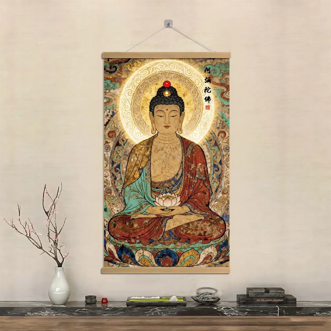 八大守护神国风中式本命佛画像玄关客厅墙壁装饰挂画装饰画