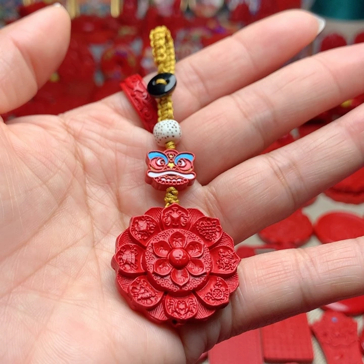 天然辰砂工艺品朱砂钥匙扣