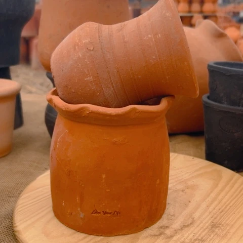 红陶口13高13口10高13两个