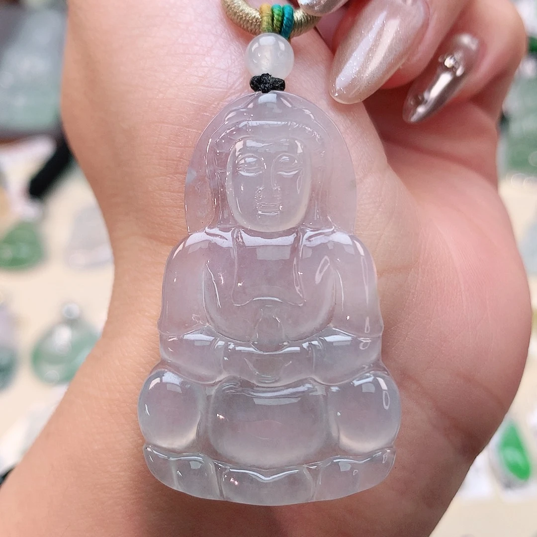 翡翠未镶嵌颈饰观音