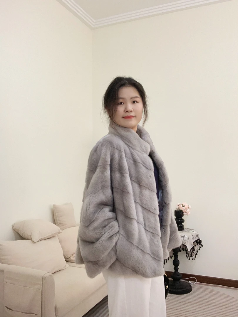 顺意宽松休闲短款水貂外套大衣冬季气质轻奢时尚