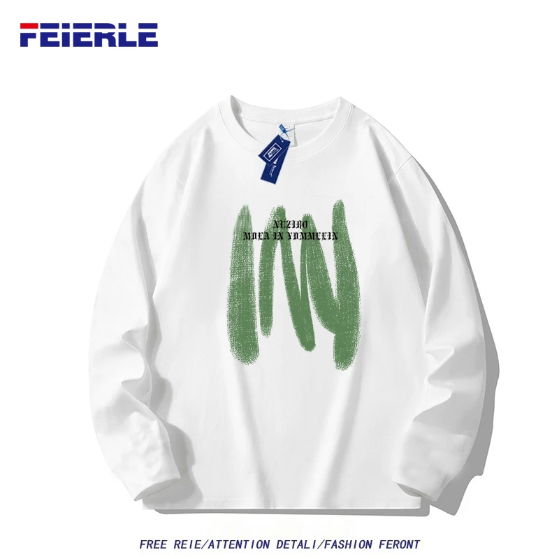 FEIERLE/2025秋冬季纯棉潮流圆领长袖百搭男女同款打底衫秋衣