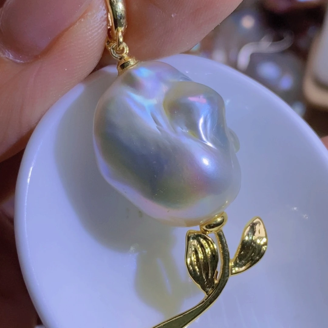 银S925镶嵌淡水珍珠微瑕悦****坊