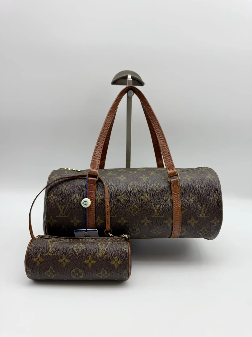 95新 LouisVuitton/路易威登 老花vintage圆桶圆筒手提单肩19988