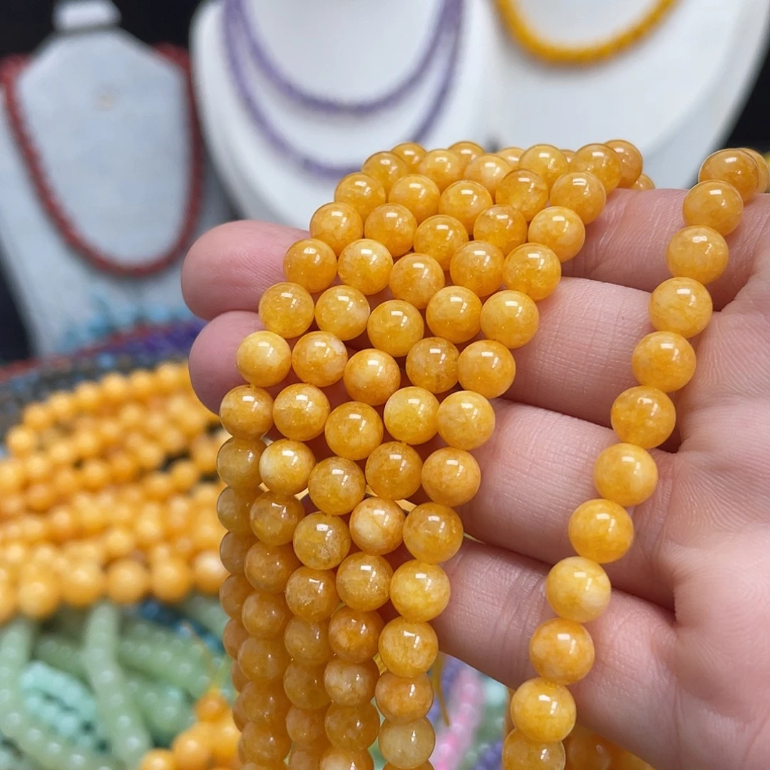 钛钢半成品玛瑙/玉髓蜜蜡黄玉6m