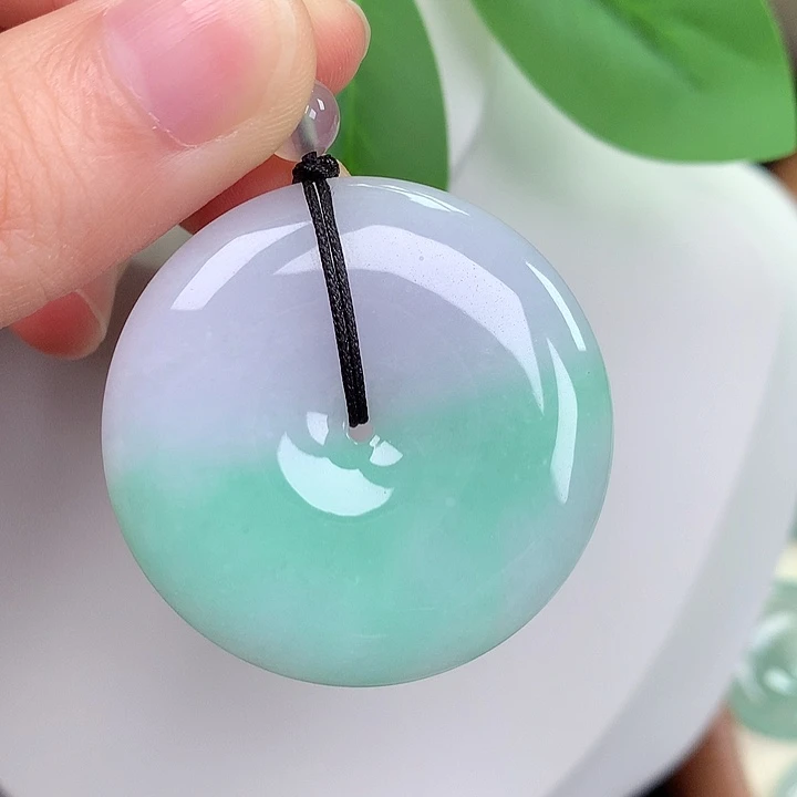 翡翠未镶嵌颈饰平安扣 38.6-5.9mm