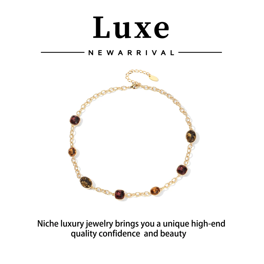 铜合金合成锆石项链 【琴愿为你】时尚大气经典女项链ZX160315