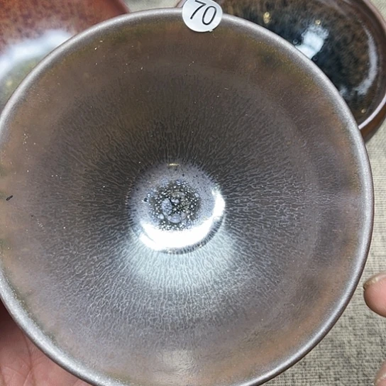 茶盏老*棍龙窑柴烧金豪斗笠器型9.9口径