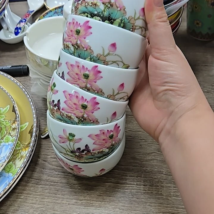 瓷片瑕疵黑色珐琅彩主人杯6个666666