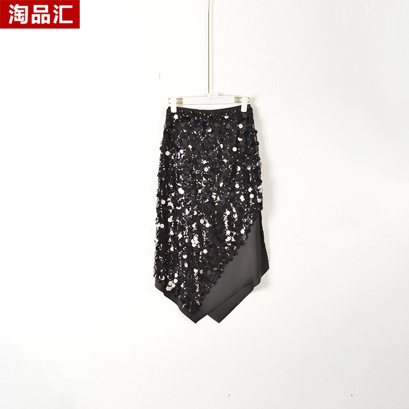 【Y专柜捡漏】深圳高端女装KBC-气质亮片半裙2315-*黑色