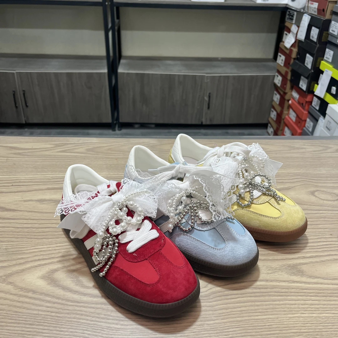 【欧洲站轻奢尾单】99-150高颜值洋气百搭软底蝴蝶结德训鞋