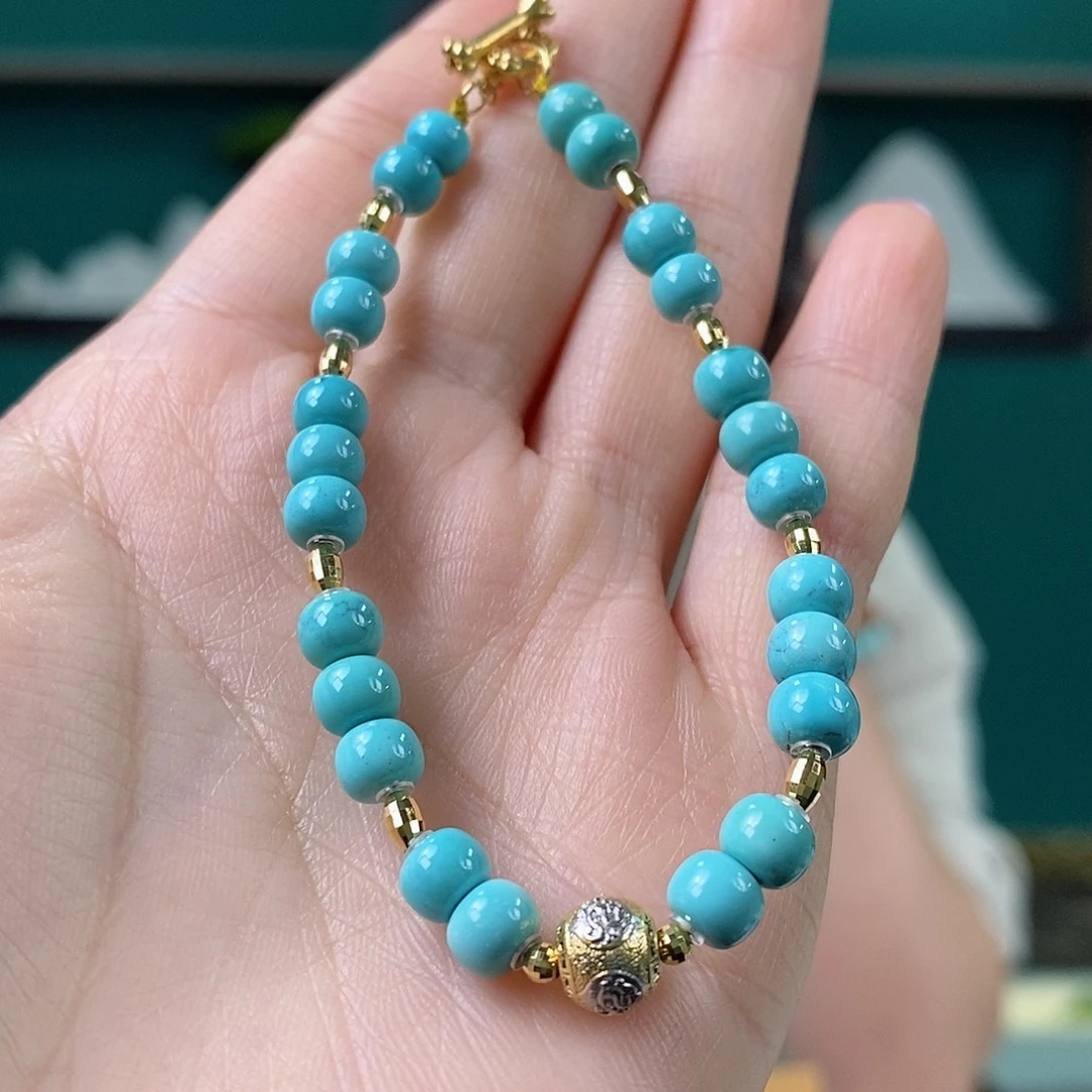 绿松石18K金镶嵌珠宝奇石