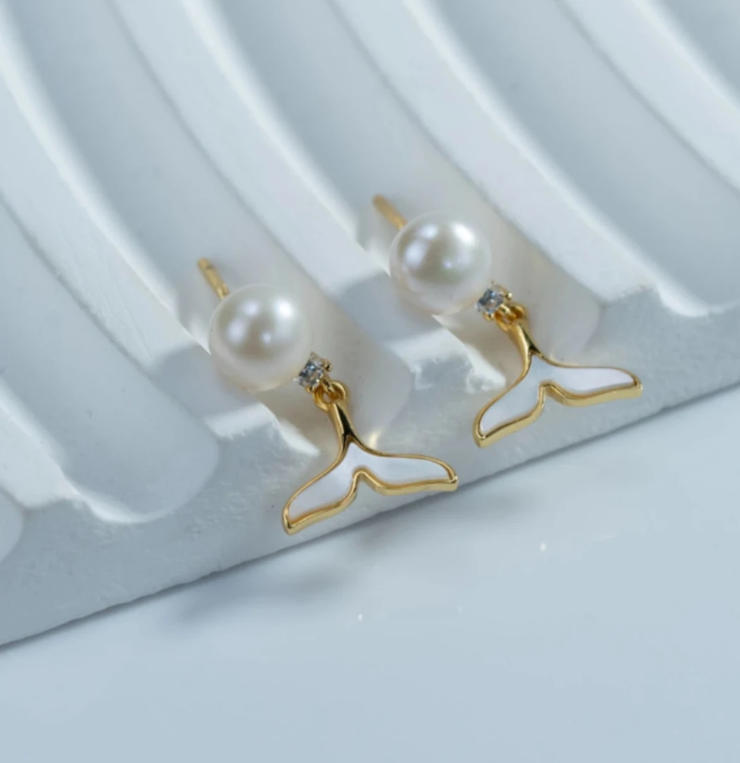 天然淡水珍珠耳饰  ED1340