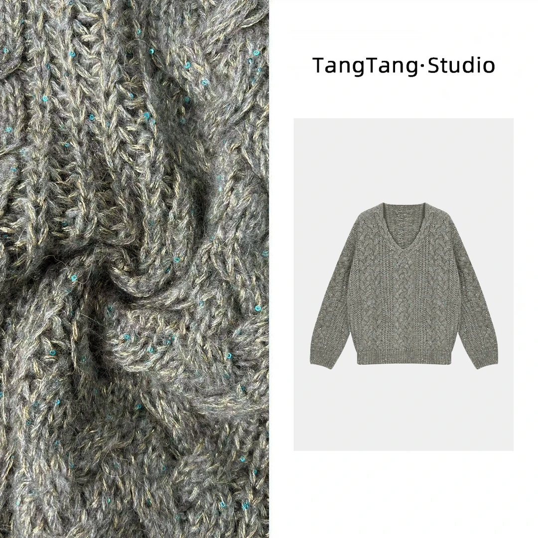 【TangTang·Studio】灰色时尚气质显瘦女装毛衣-2510266