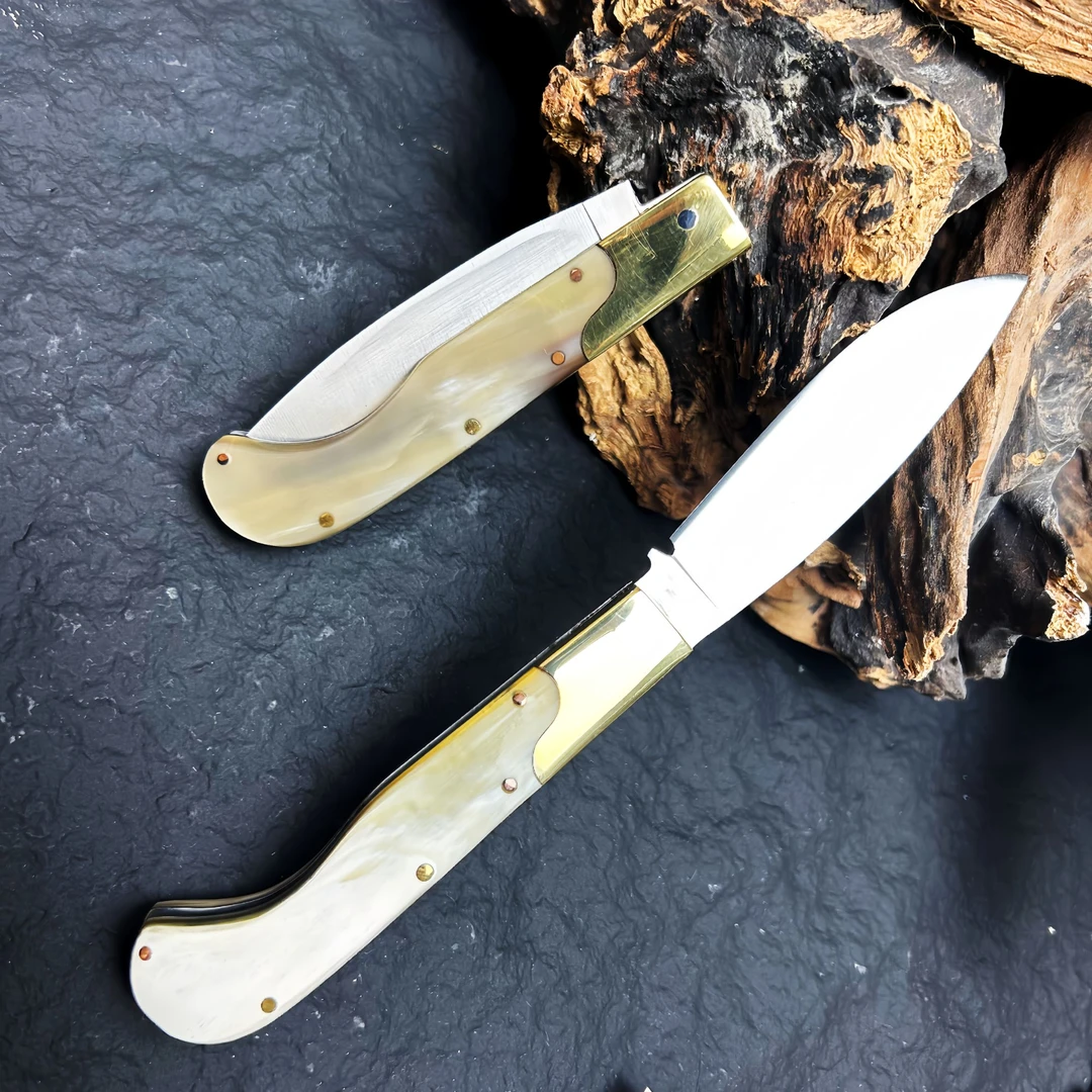 牦牛角+纯铜 精美手把肉小刀 锋利好用 可送礼自用 把玩