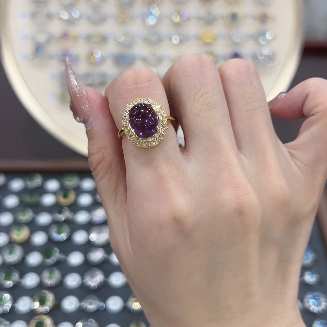 蛇纹石玉戒指银S925镶嵌?****