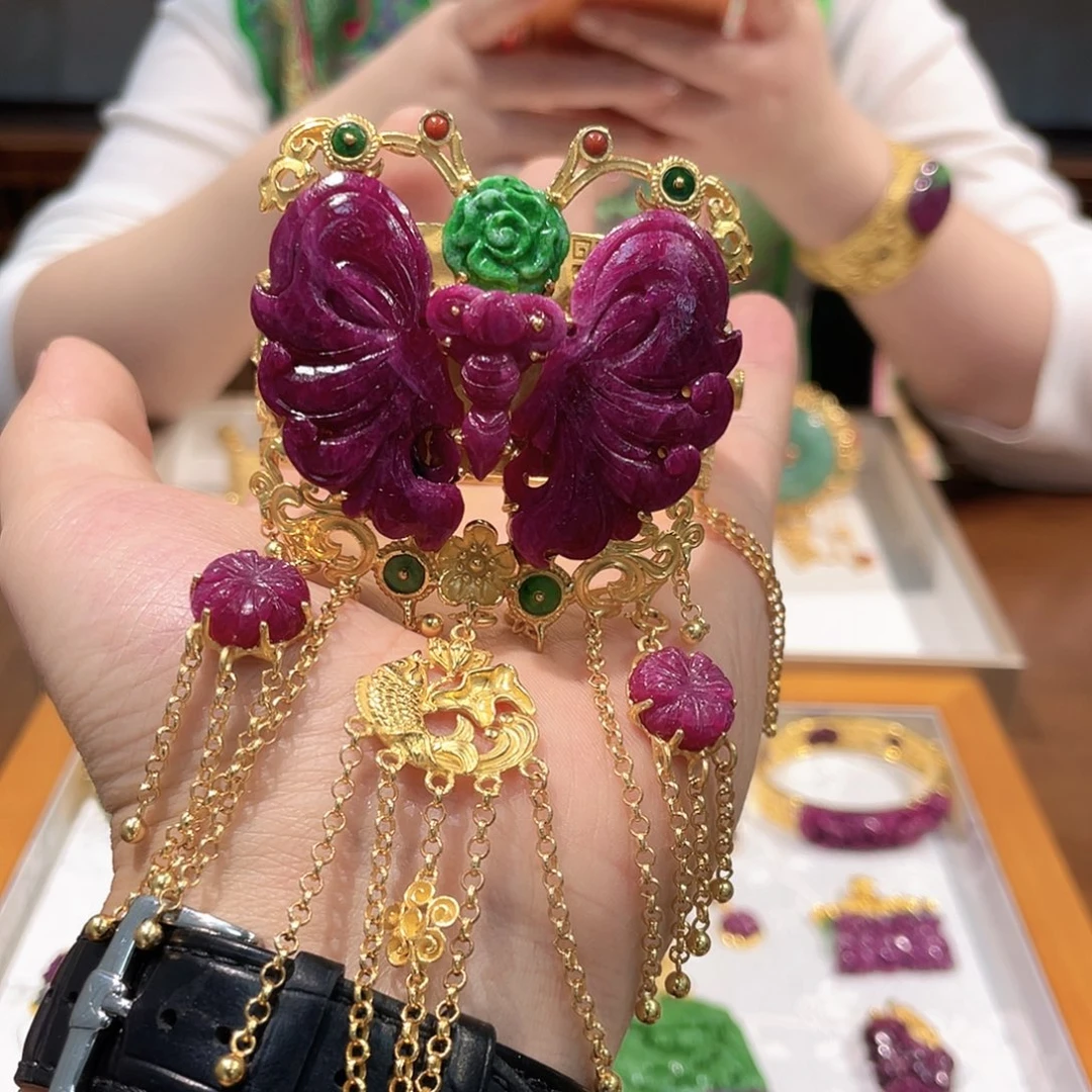 锦纶非金属手镯蝴蝶红宝