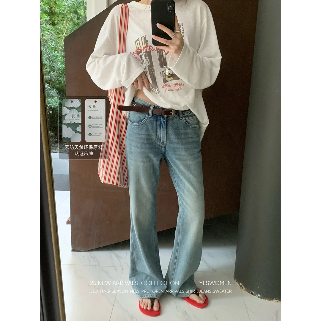 【DA】蒸汽波牛仔裤·复古时髦抓痕猫设计 微喇版XY0054C2127