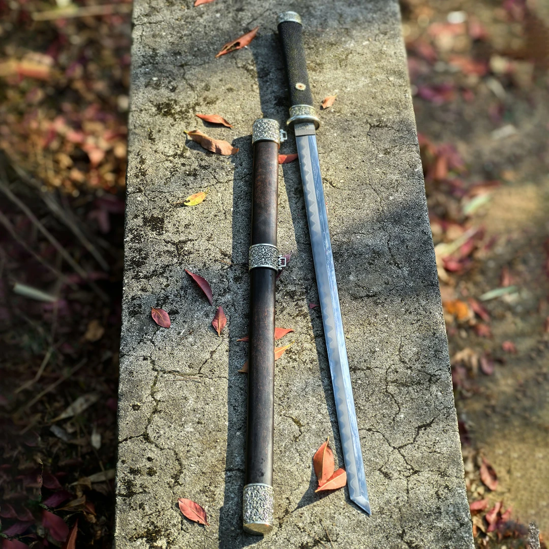 【葬银唐横刀】龙泉刀剑夹钢烧刃唐刀收藏送礼刀具冷兵器未开刃