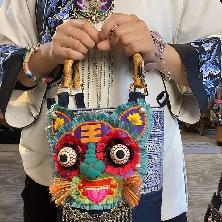 非金属花岗石纯铜布艺古法银手工包