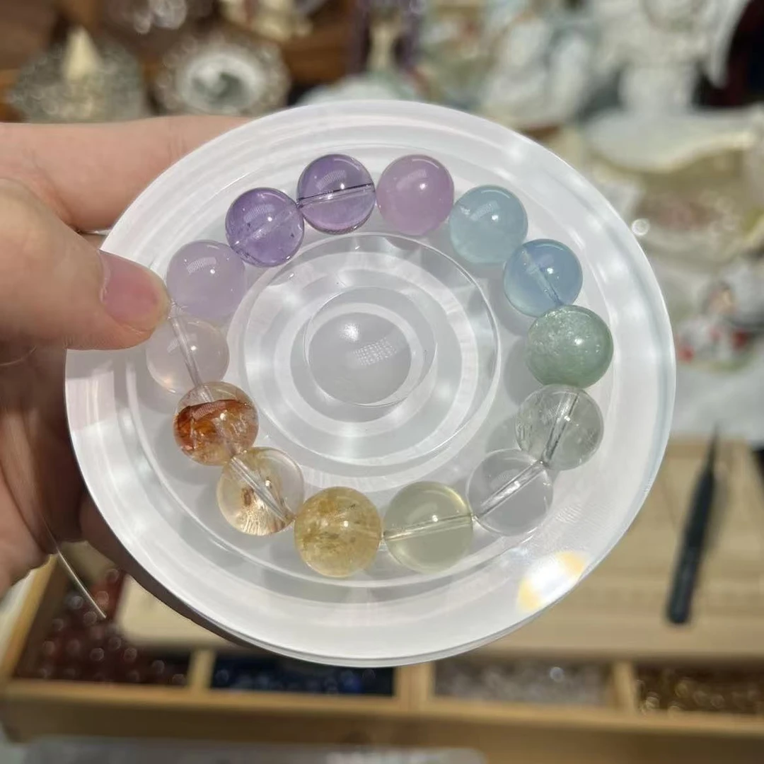首饰展示架 水晶单珠透明亚克力DIY手链展示盘首饰盘珠工具