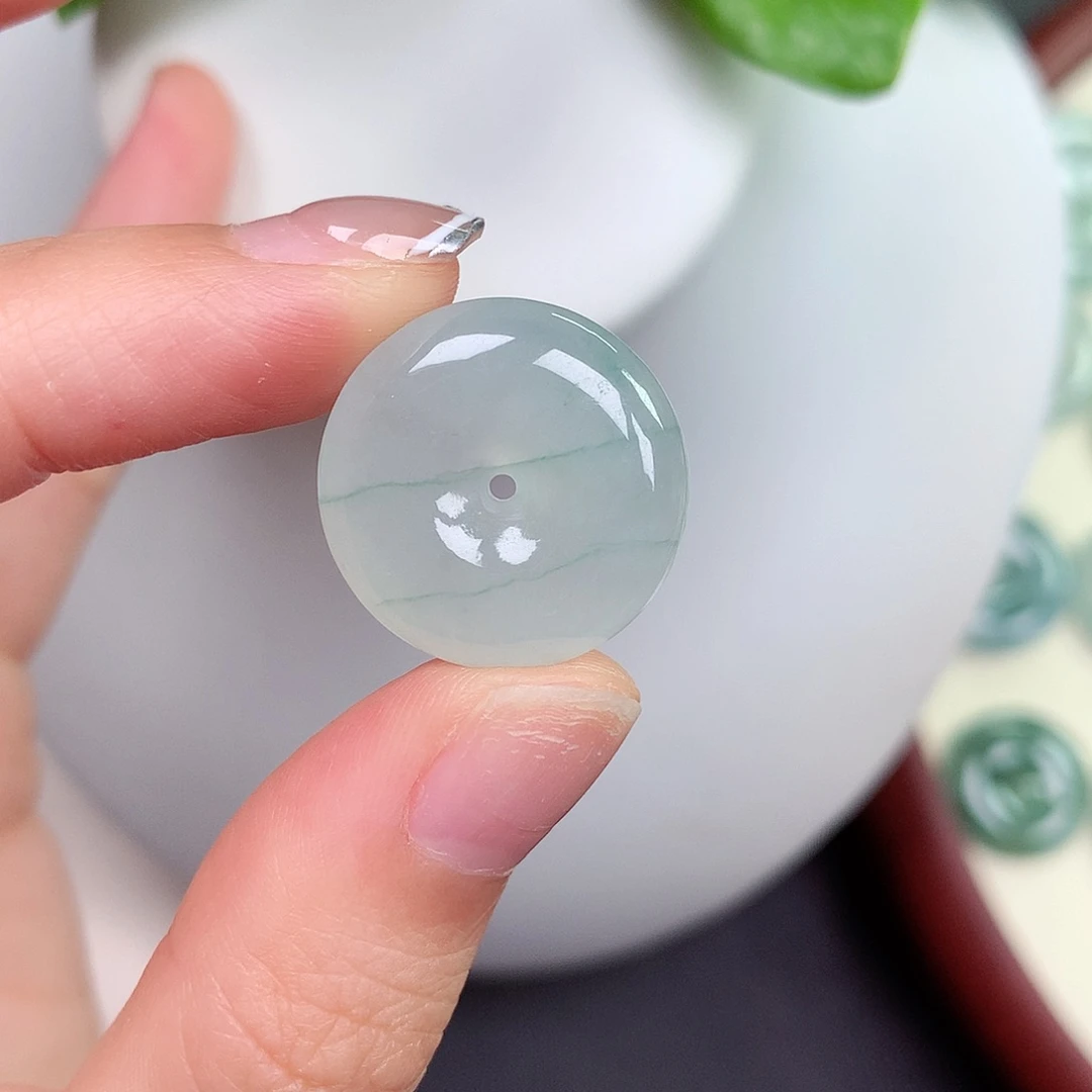 翡翠未镶嵌颈饰9****9平安扣 19.8-5.9mm