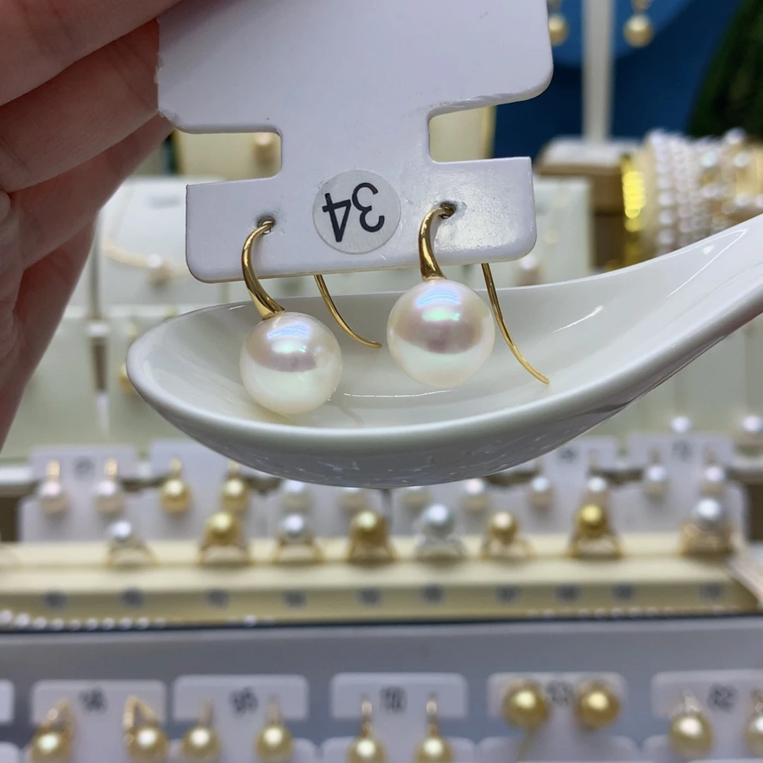 18K金镶嵌耳饰淡水珍珠