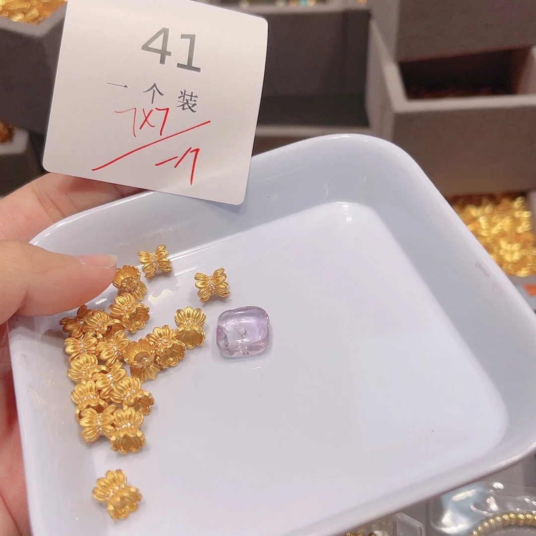 紫晶珠宝半成品银S925镀金镶嵌41