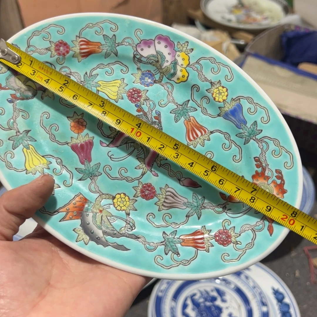 其他陶20厘米手绘蝴蝶鱼盘